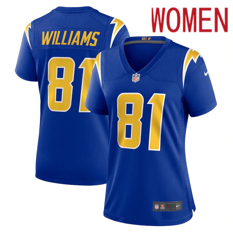 Women Los Angeles Chargers #81 Mike Williams Nike Royal Game NFL Jersey->women nfl jersey->Women Jersey
